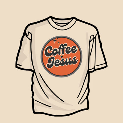 Retro Coffee + Jesus T-Shirt